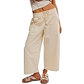 Tomosc Wide Leg Jeans for Women Trendy Elastic High Waist Boyfriend Denim Pants Ankle Baggy Jeans with Pockets