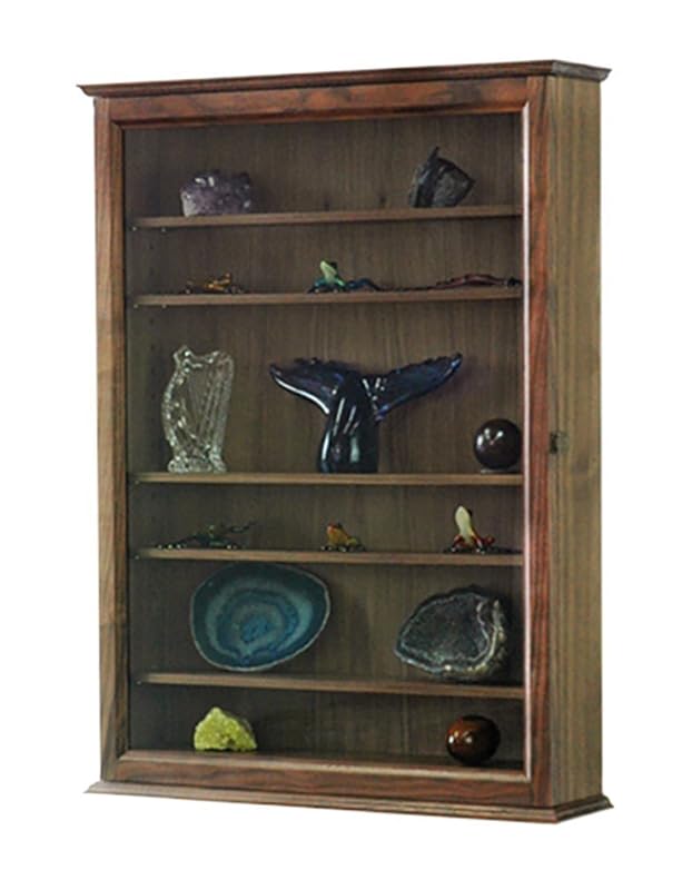 Curio Wall Solid Walnut Hardwood Handmade