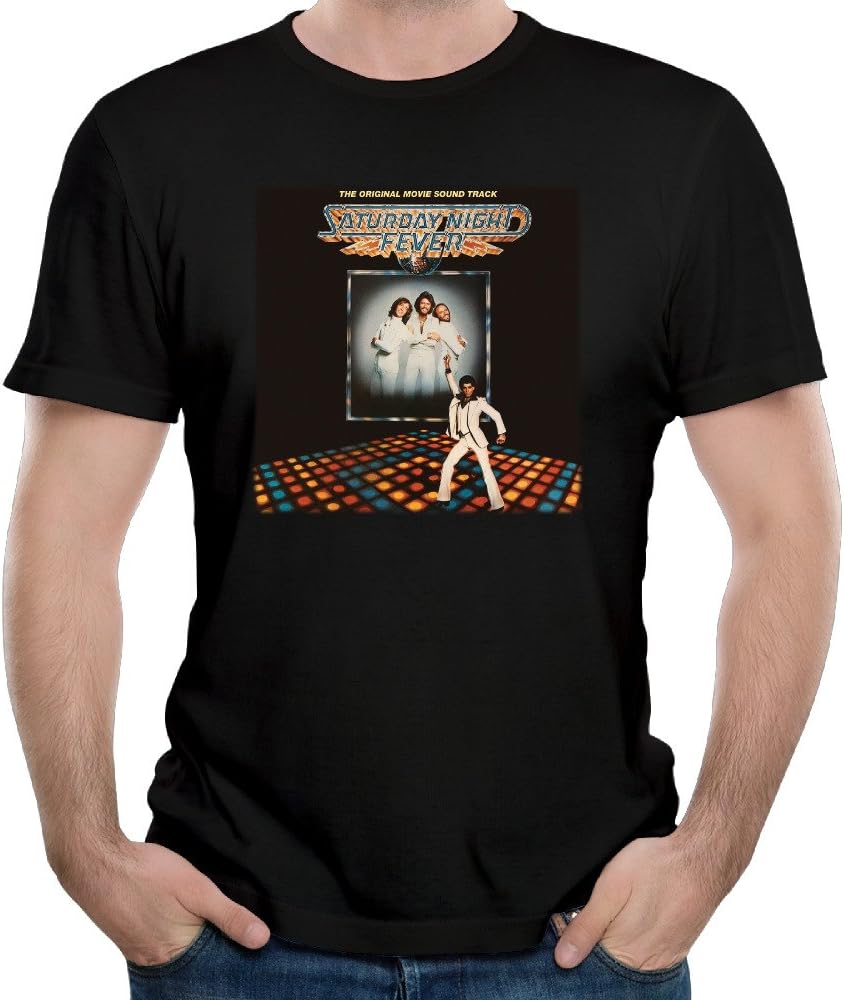 Simoymarina Man's Bee Gees Stayin' Alive Saturday Night Fever T Shirt Cotton