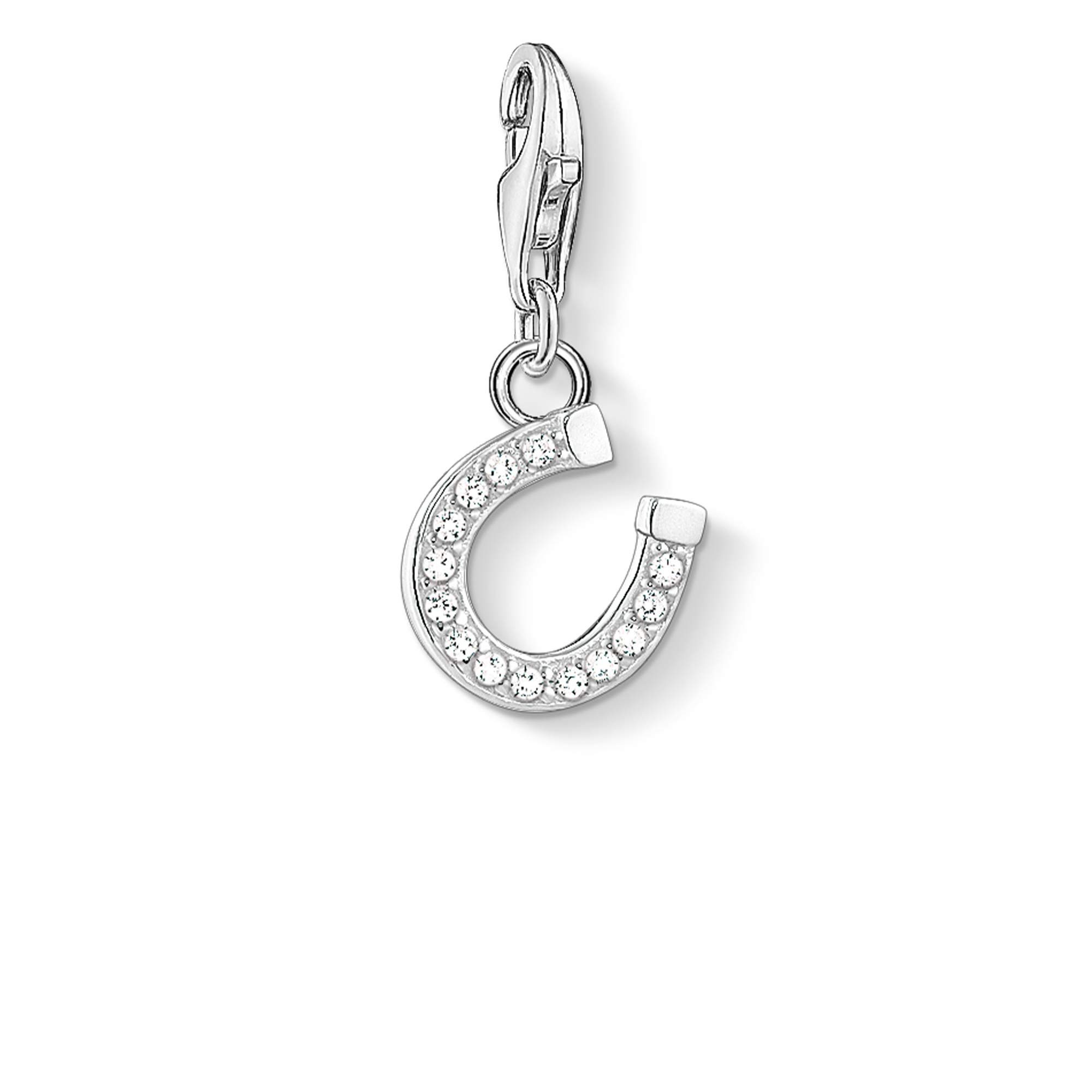 Thomas Sabo Women Charm Pendant Horseshoe Zirconia Charm Club 925 Sterling Silver 1795-051-14