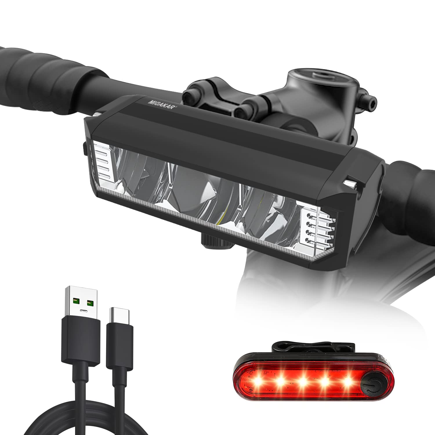 Adult Electric Bike 500 Lumen Smart Bike Light USB-C