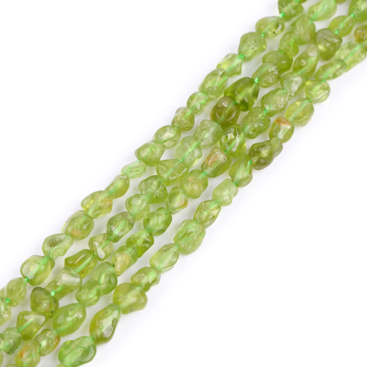 Sweet & Happy Girl's Store 5X7mm Freeform Potato Shape Gemstone Green Peridot Beads Strand 15 Inch Jewellery Making Beads