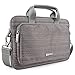 Laptop Bag Evecase 17.3 Inch Classic Padded Briefcase Messenger Case with Shoulder Strap and Handle for Laptop Notebook Chromebook Ultrabook - Gray