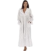 The 1 for U Sleepwear for Women - Button Down Nightgowns for Women, Amelia 100% Cotton Robe