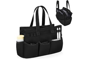 WELIDAY Utility Water Resistant Tote Bag with 18 Exterior & Interior Pockets, Tote Bags for Teacher/Nurse/Work Women