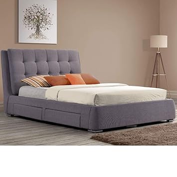 Fabric Storage Bed Happy Beds Mayfair Grey Upholstered Modern 4