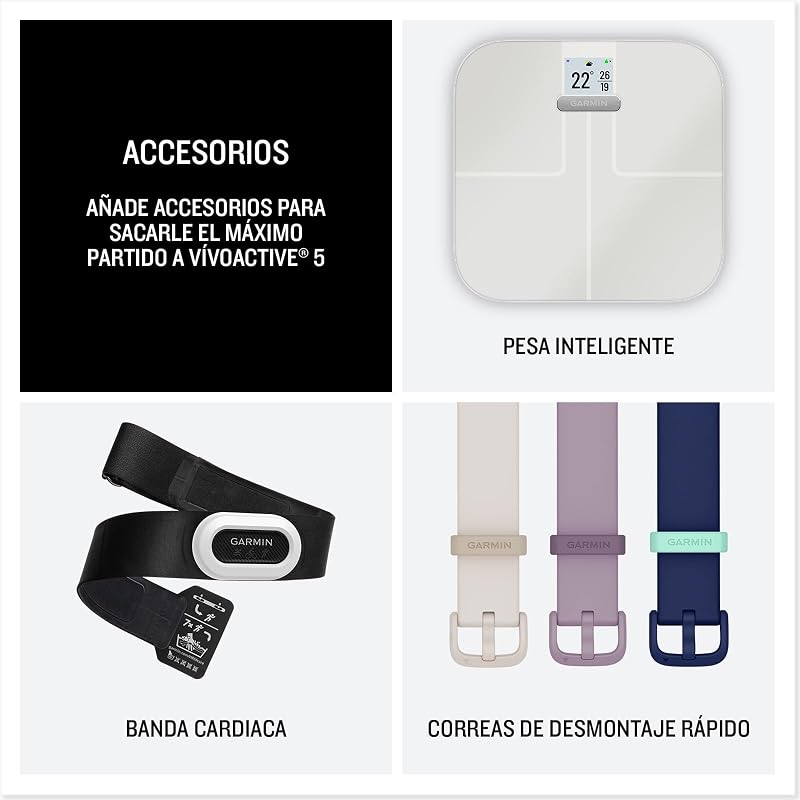 Vívoactive 5, Smartwatch con GPS, Pantalla AMOLED, Funciones esenciales de salud y forma física y hasta 11 días de autonomía, Azul