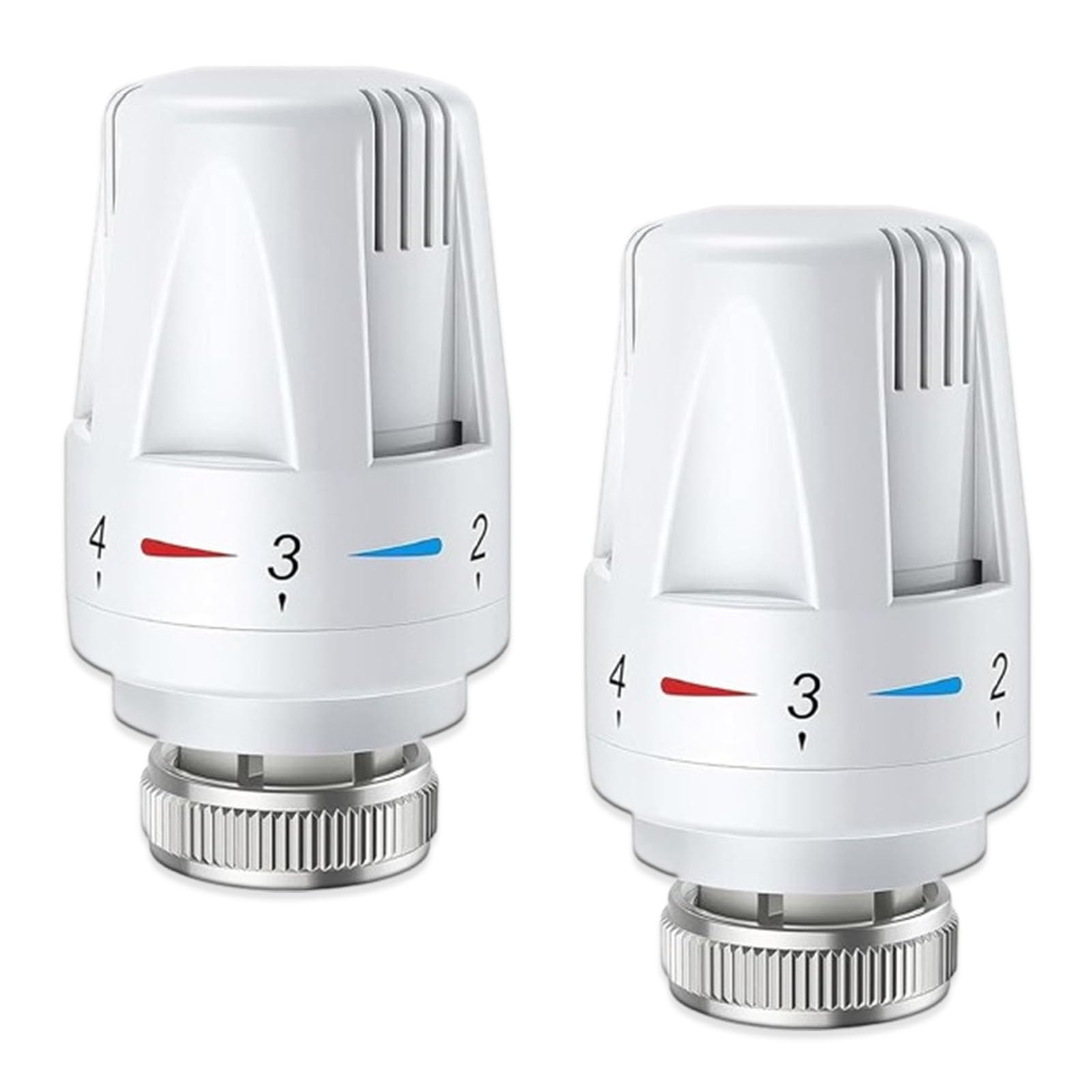 2 PCS Thermostatic Radiator Valve Head, Standard M30x1.5 DN25 Electric Regulating Valves Universal, Thermostatic Radiator Valve Heating System Temperature Control Heads for Home Office