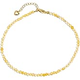 Conscious Items The Abundance Anklet, Citrine Crystal Ankle Bracelets for Women, Golden Crystal Jewelry for Joy, Wealth and Abundance, Natural Beaded Anklet for Chakra & Energy Alignment