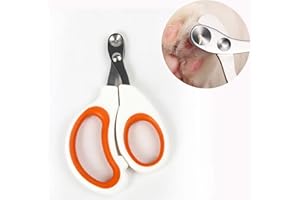 Trumoon Circular Cut Hole Cat Nail Clippers and Trimmers - Avoid Over Cutting Pet Nail Clippers for Hyperactive Cats Who Like to Struggle - Professional Grooming Tool for Cat Kitten (2mm-White-Orange)