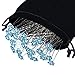 eBoot 40 Pack Flower Crystal Rhinestone Hair Pins with a Storage Bag for Bridal Wedding Hair Accessories (Blue)