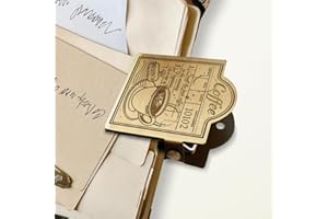 ANATTASOUL Journal Clip Vintage Coffee Metal Travelers Notebook Clip, Decorative Heavy Duty Brass Journal Page Holder Clips for Book, Paper, Bookmark