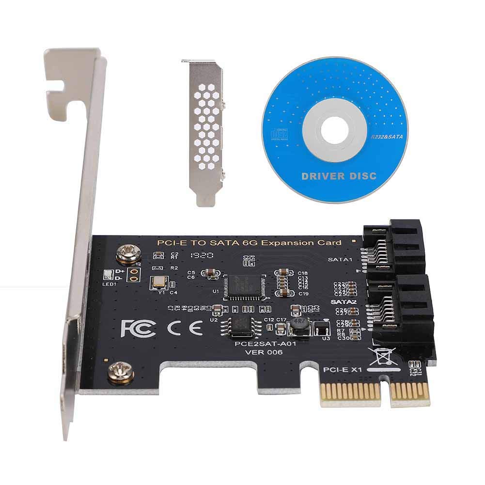 Richer-R PCI-E SATA Card, PCI Express to SATA 3.0 2-Port Expansion Adapter Boards with Full 6GBPS Bandwidth Transmission