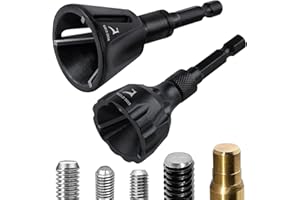 GOLD DEER 2Pcs Deburring Tool Chamfer Tool 1/8"- 3/4" and 1/4"- 1" Tungsten Carbide Chamfering Drill Bit Fast Hex Shank Debur