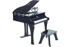 Hape Happy Grand Piano Toddler Wooden Musical Instrument, Black,L: 19.7, W: 20.5, H: 23.6 inch
