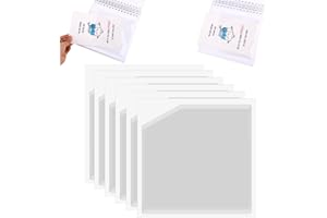 6pcs Clear Adhesive Corner Pockets, 15.2x15.2cm/6x6in Top Slanted Open Self Adhesive Planner Pockets for Home Office School N