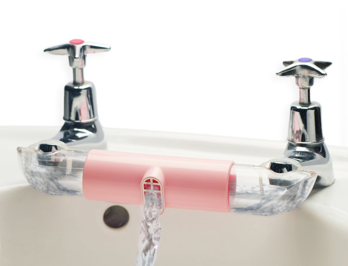 Adaptor for Sinks with Separate TAPS, for Mixing hot and Cold Water in Kitchen & Bathroom. This Connector Helps Save Water (rosa) โ image 1