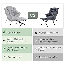 Furlide Lazy Chair with Ottoman, Modern Reading