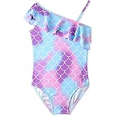 XiaoMoSha Girls One Piece Swimsuit Bathing Suits for Toddler Girl Mermaid Swimwear