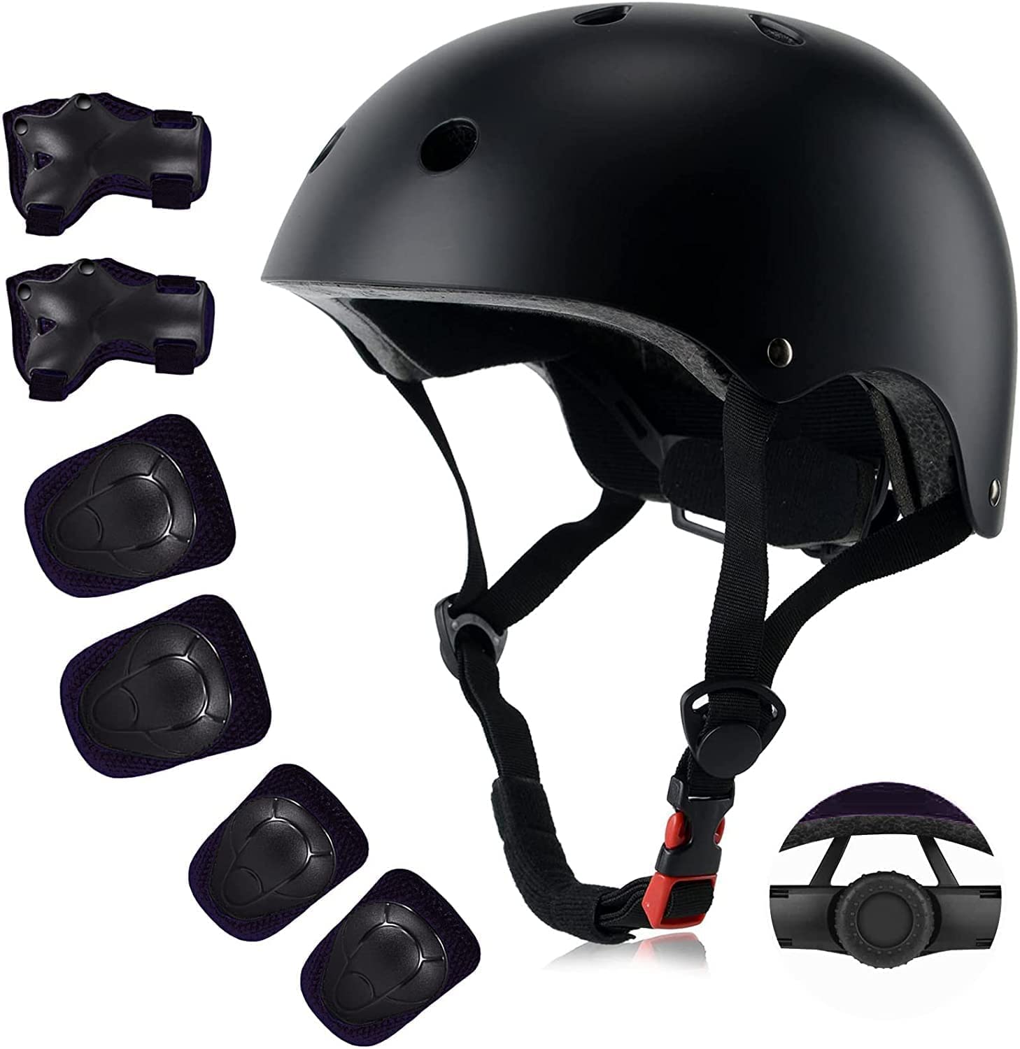 Photo 1 of Kids Helmet Toddler Helmet Kids Sport Protective Gear Set Boy Girl Child Cycling Helmet with Knee Pads Elbow Pads Wrist Guards Youth Skateboard Helmet for Kids