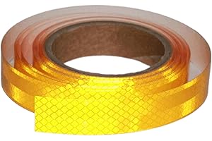 tuyrchu Yellow Reflective Tape Outdoor Waterproof 1 inch X 16 feet, High Visibility Warning Adhesive Stickers