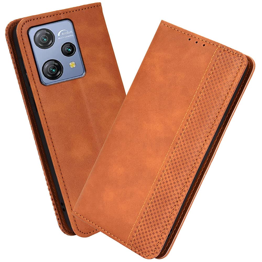 XINNI Protective Phone Case for Blackview A53 Pro/Blackview A53, PU/TPU Vintage Flip Leather Shockproof Cover Magnetic Book Style Wallet, Brown