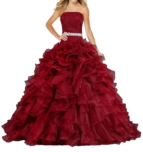 ANTS Women's Pretty Ball Gown Quinceanera Dress Ruffle Prom Dresses Size 6 US Fire Brick in Dubai - UAE | Whizz Formal ANTS Women's Pretty Ball Gown Quinceanera Dress Ruffle Prom Dresses Size 6 US Fire Brick in Dubai - UAE | Whizz Formal