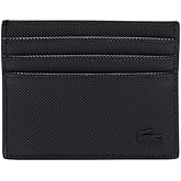 Lacoste Men's Classic Coated Canvas Card Holder, Black, One Size