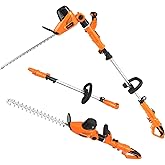 GARCARE 2 in 1 Corded Pole Hedge Trimmer 4.8-Amp with 20 Inch Laser Cutting Blade, Blade Cover Included