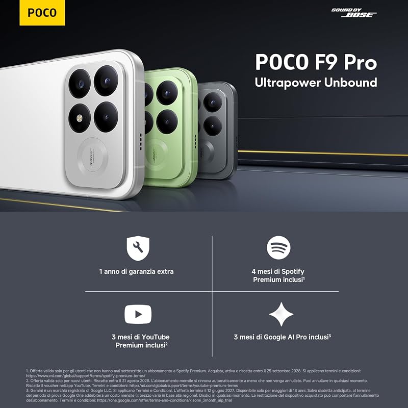 POCO F9 Pro, Smartphone 12+256GB, Nero, Batteria 6330mAh, HyperCharge 100W