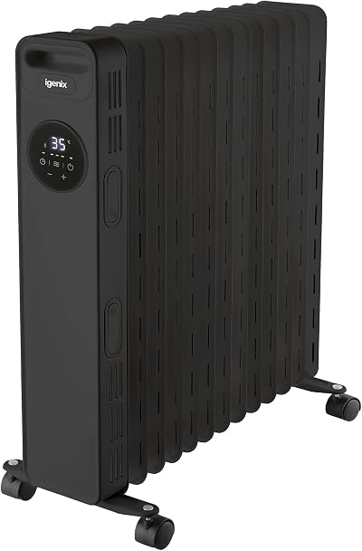 Igenix IG2626BL 2.5kW Oil Filled Radiator 13 Fin Heater with Remote Control