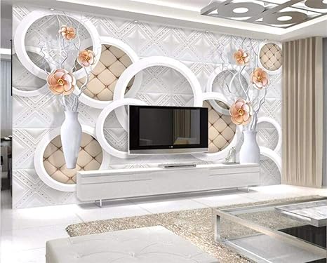 Amazon Ybb Yb カーペット ラグ 3d壁画ウォールアート カスタム壁紙3d絶妙な花瓶サークルソフトバッグの背景壁リビングルームの3d壁紙 300x250cm ふわふわ肌触り 洗える 滑り止め付 ラグ カーペット オンライン通販