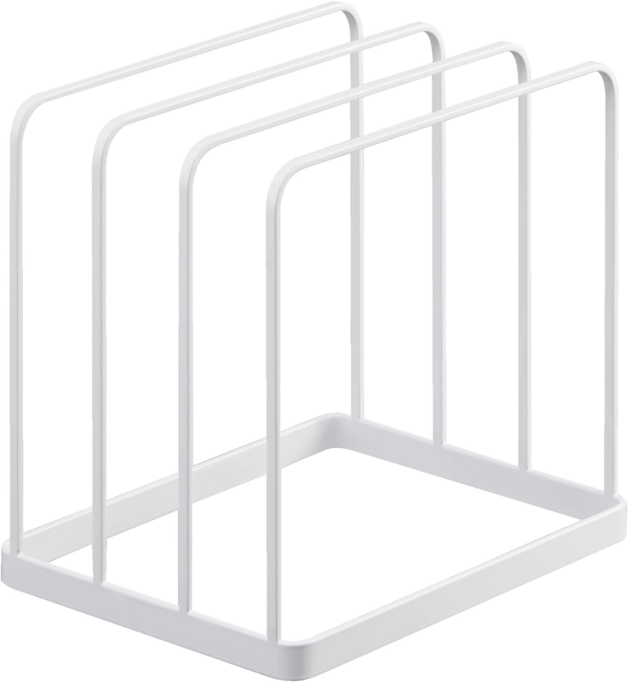 YAMAZAKI 5052 TOWER Tray Stand, white, Steel, Minimalist, 19.5 x 16 x 19.5 cm
