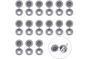 INCREWAY Screw Covers, 100pcs Gray Plastic Screw Cap Hinged Fold Over Caps Rubber Dust Washer Flip Tops with Storage Box (Gray)