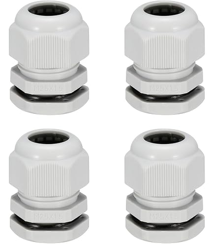 Uxcell 20-Pack PG7 Waterproof Cable Glands – Plastic Locknut Joint For 3mm–6.5mm Cables, White