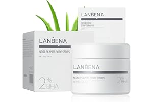 LANBENA 2.0 Blackhead Remover, Nose Plants Pore Strips Deep Cleansing Peel off Mask with Salicylic Acid, Amazonian White Clay, 60Pcs Nose Strips Black Heads Remover from Face