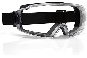 abtong Safety Goggles Over Glasses - Anti-Fog Lens Wide Vision Eyewear for Chemistry Lab Work & Industrial Use - ANSI Z87.1 Certified Eye Protection, Impact Resistance, Adjustable Strap - Men & Women