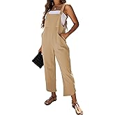 Omoone Women Sleeveless Straps Baggy Jumpsuit Overalls Casual Summer Bib Rompers Pockets