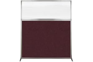 Versare Hush Screen Portable Room Divider | Workstation Wall Divider | Freestanding Privacy Hush Panels | Clear Fluted Windows | Fabric Office Divider Screen | Great for Room Separation