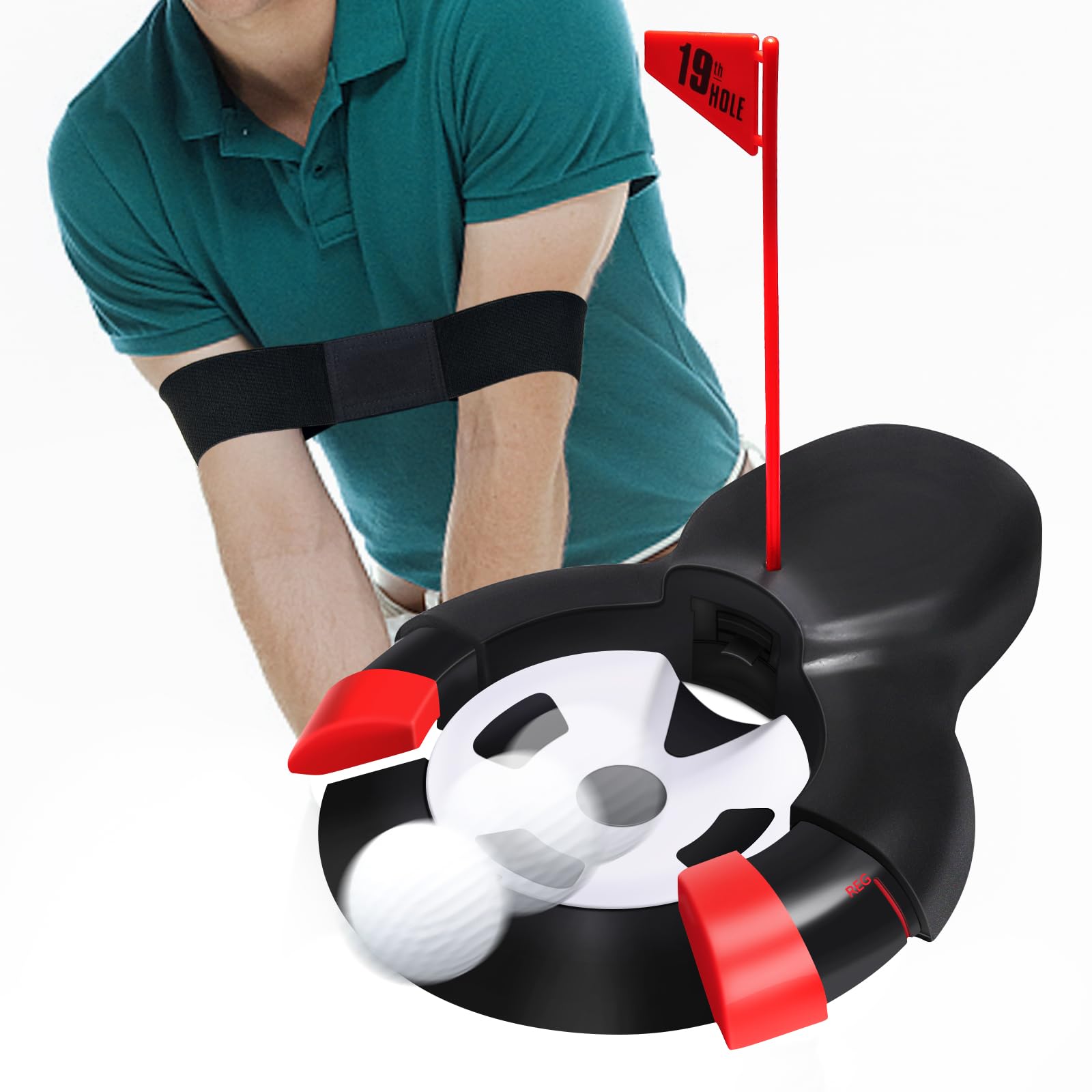 Photo 1 of Shu-Ran Golf Automatic Putting Ball Return Cup, Golf Practice Putting Hole Auto Returning Golf Cup Training Aid, Putting Returner for Indoor Outdoor Office Practic Golf Training Aids