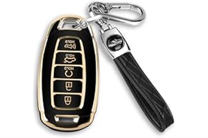 MILD EAST For Hyundai Palisade Elantra Key fob Cover Case with Keychain Smart 5 Button TPU Protector Keyless Remote Holder