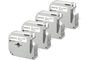 M-K231 12mm Replacement for Brother M Tape 12mm 0.47'' White, M-K231s MK231s M231 Label Tape Replace for Brother PTouch PT-M9