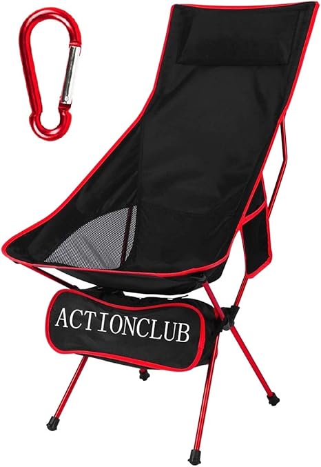 Amazon Com Lightweight Folding Camping Chair Portable Camp Chair With Headrest And Carry Bag Camping Chairs For Outdoor Picnic Bbq Fishing Hiking Kitchen Dining