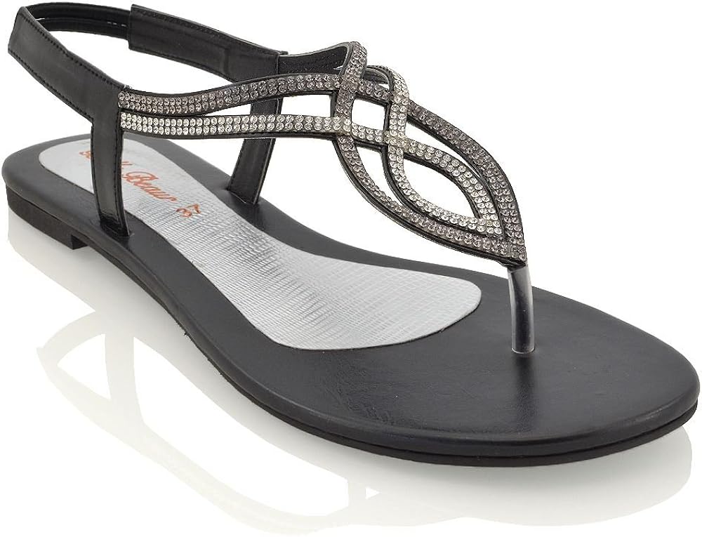 womens black toe post sandals