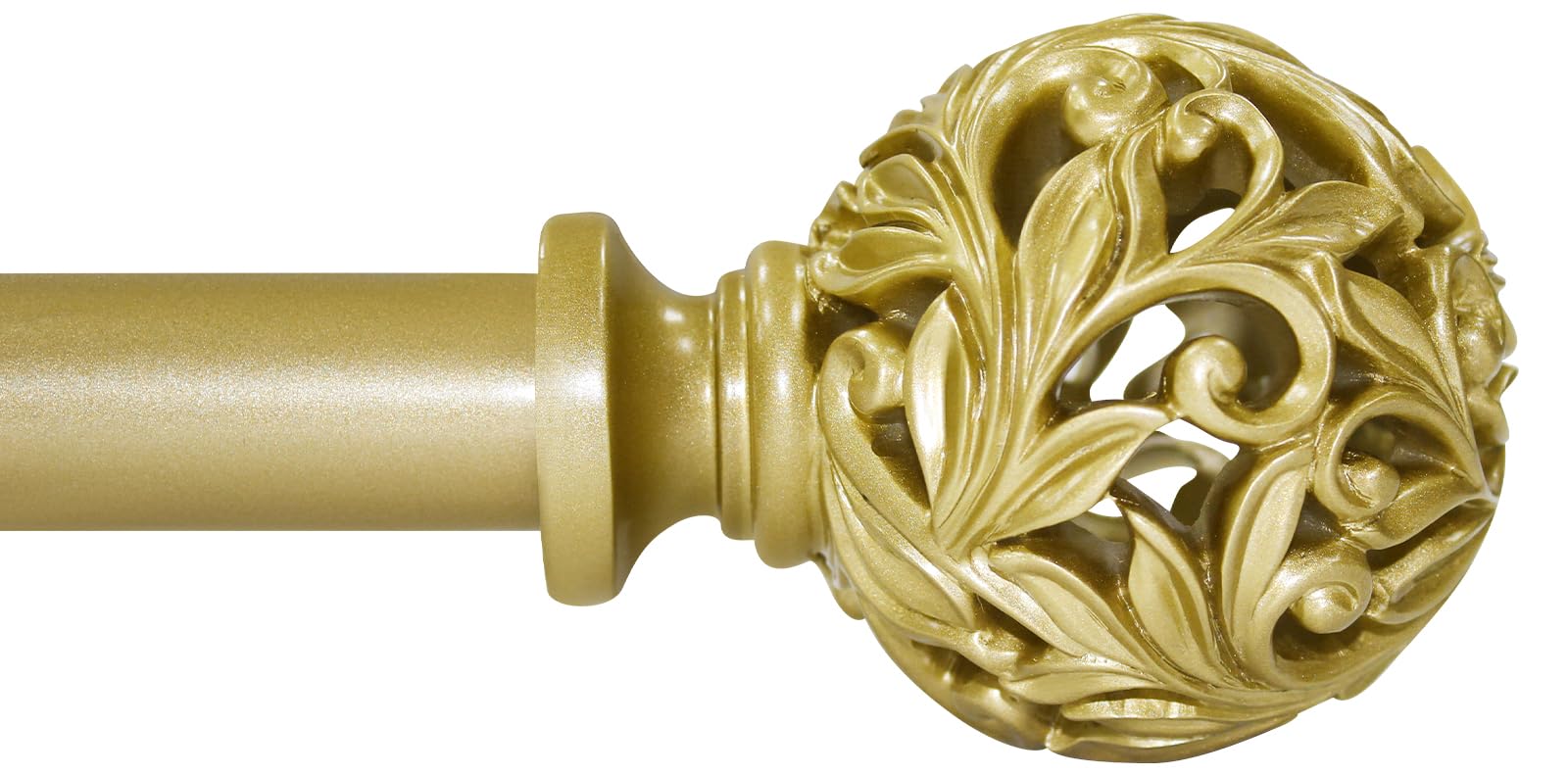 Photo 1 of Curtain Rods 36 to 120 inches (3-10 ft), 1 Inch Diameter Adjustable Heavy Duty Curtain Rods with Decorative Openwork Carved finials for Home Decorative Curtain Rod Gold