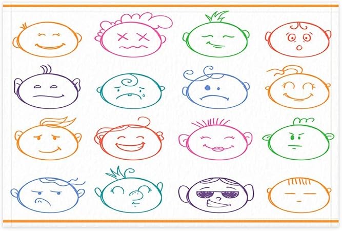 Edcott Dessin Animé Emoji Tapis De Bain Enfants Smiley