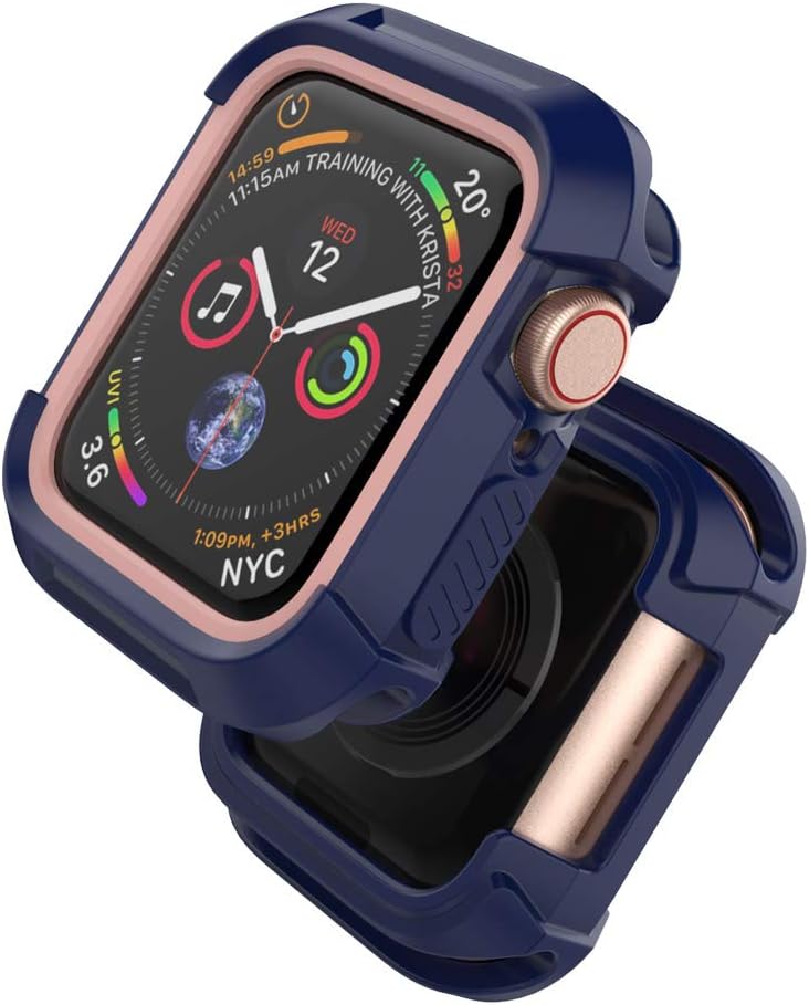 Compatible with iWatch Case 44mm Series 6/5/4/SE, Rugged Shockproof Protective Bumper Cover [NO Screen Protector]
