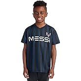 Messi Boys Lifestyle Short Sleeve Top, Loose-fit V-Neck Shirt with Logo, Comfortable