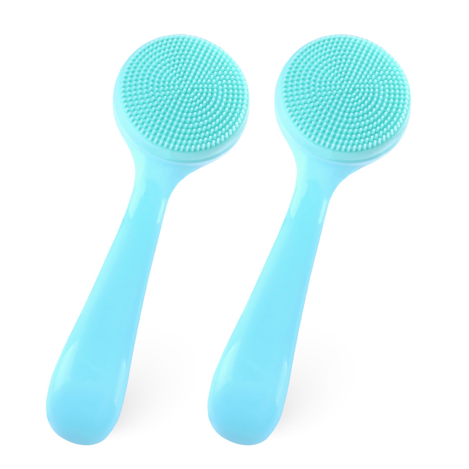 Photo 1 of 2Pack Silicone Face Brush Manual Face Scrub Brush Soft Facial Brushes Waterproof Exfoliating Face Brush Skin Friendly Face Cleaner Brush for Women and Men Blackheads Makeup Residues Removal(Blue)