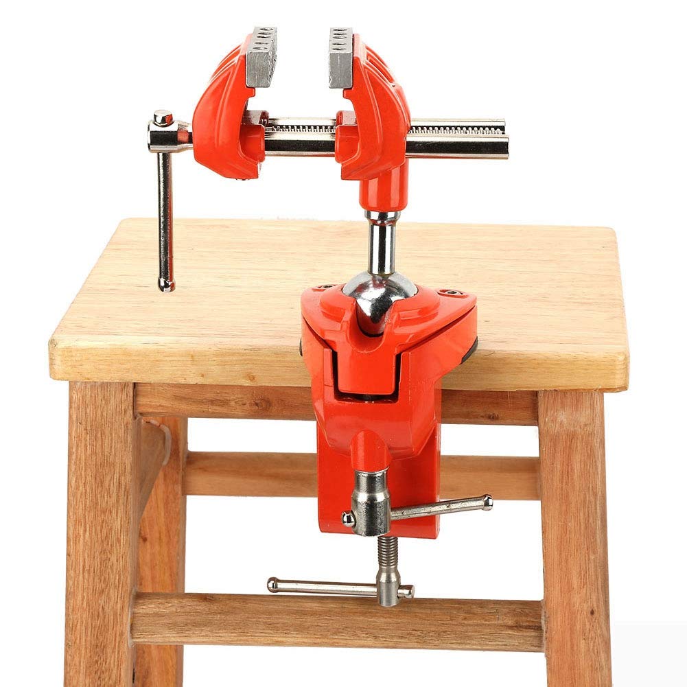 Mini Vice 360 ° Swivel, Jaw Width 70mm, Bench Vice with High Hardness, Non-Slip Rubber Disc for Fixing Workpieces in Woodworking Welding Use